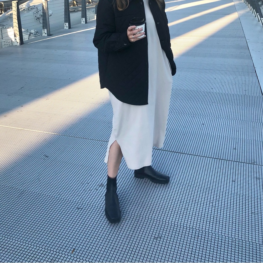 Zara Square Toe Black Boots - Size 38